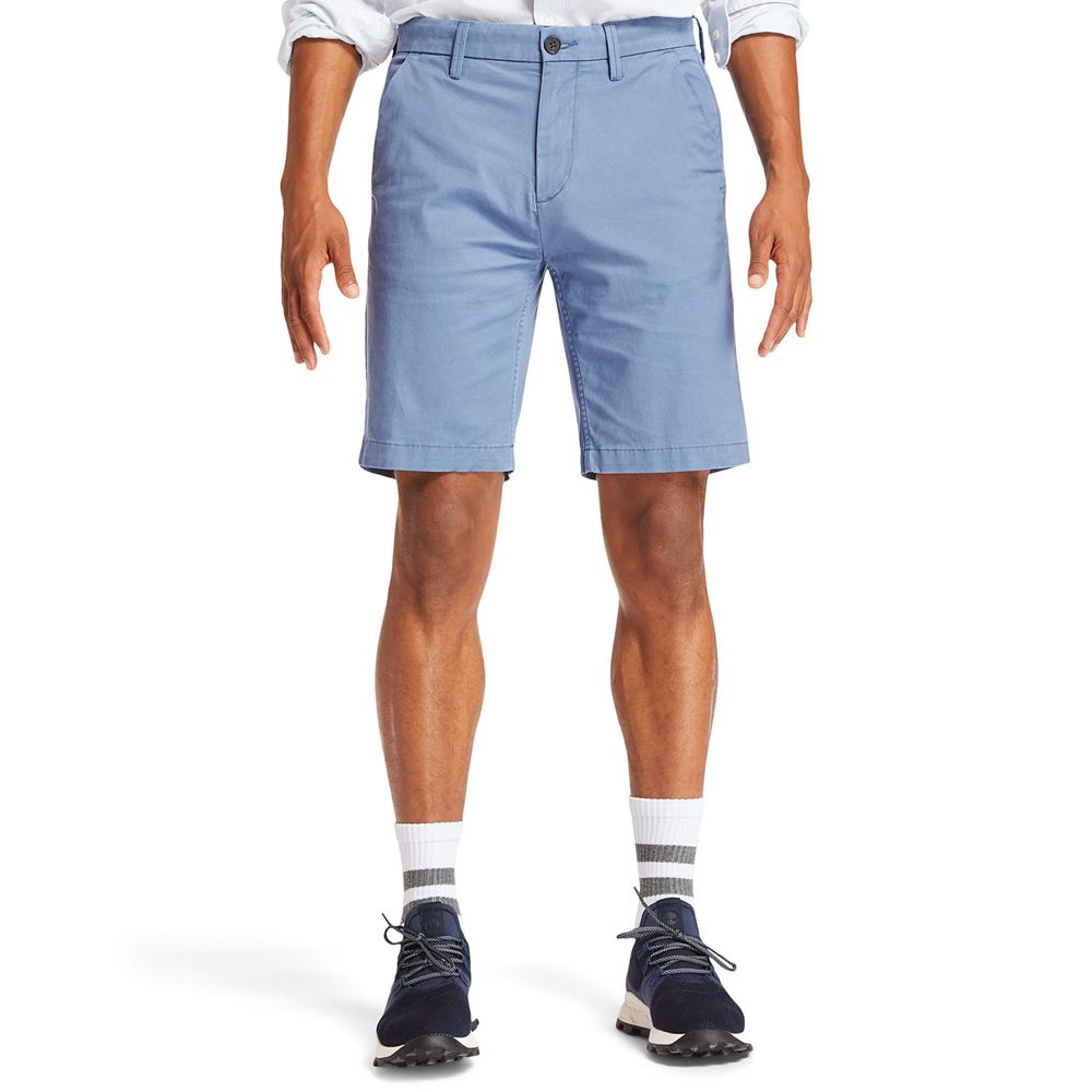 Timberland Mens Shorts Squam Lake Straight Fit Stretch Chino - Blue - India GT6024895